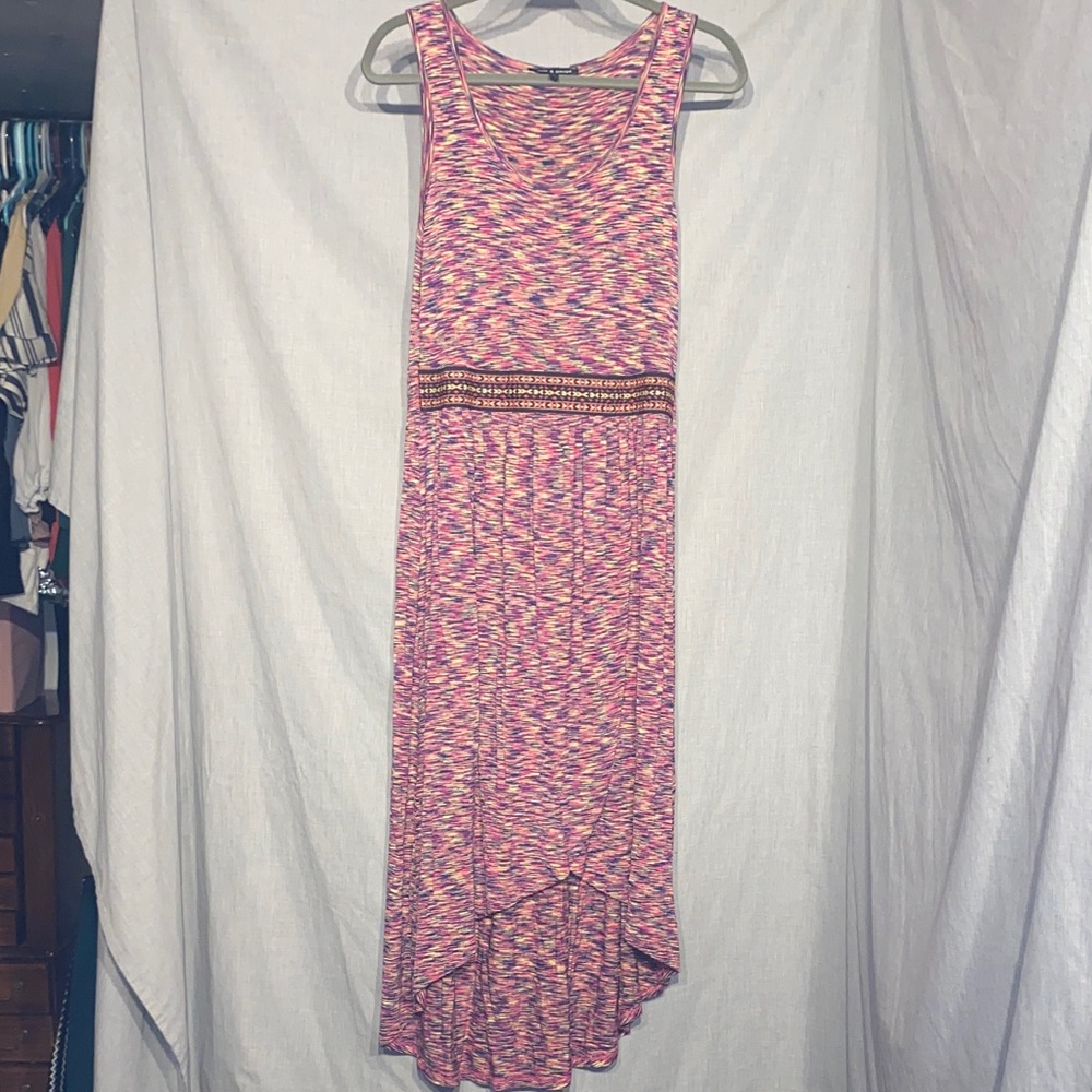 Cable & Gauge Pink and Yellow High Low Dress